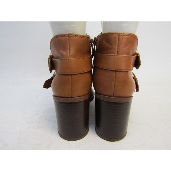 Franco Sarto Womens Size 8 Brown Leather Zip Buckle Ankle Fashion Boots Booties - Picture 7 of 11